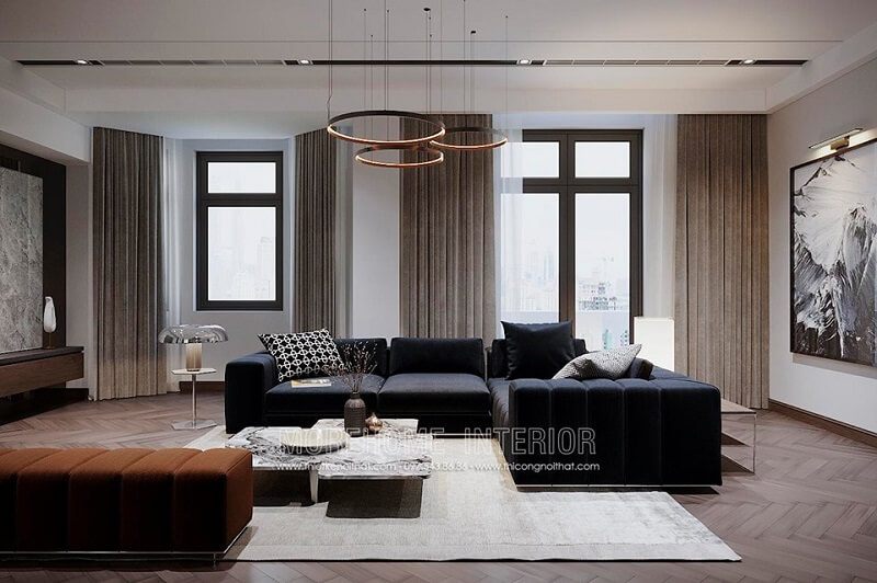 Mẫu bàn trà hiện đại với kiếu dáng độc đáo ấn tượng mang đến sự mới lạ cho không gian phòng khách.